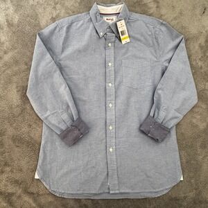 NWT‎ Stafford Prep Men's Oxfor Dress Shirt Size Medium Light Blue